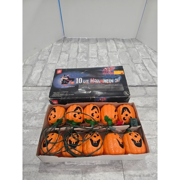 Source Unknown Other - Vintage HALLOWEEN JackOLantern Blow Mold Pumpkin String Light Covers Lot Of 10